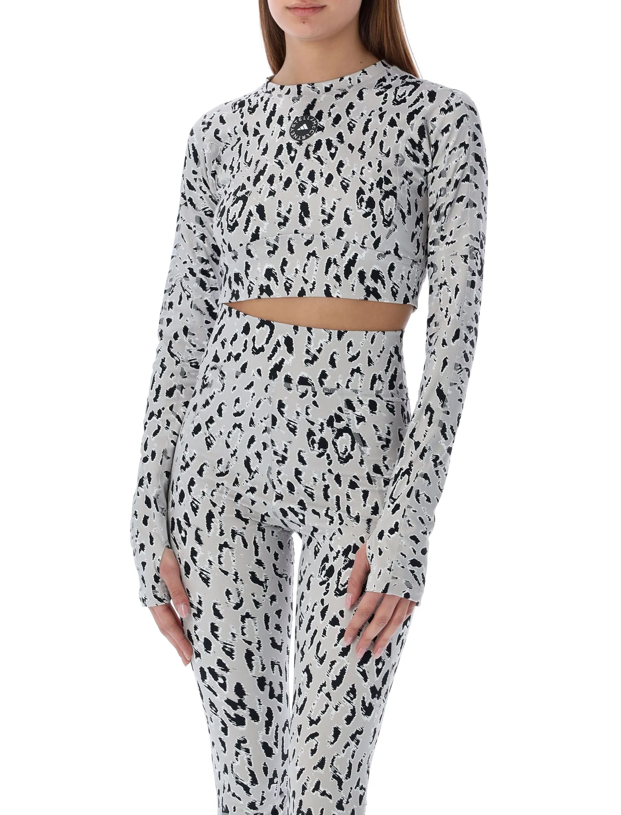 Adidas By Stella McCartney Leopard Pattern Cropped Top