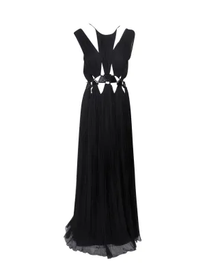 Alberta Ferretti Cut-Out Detail Halterneck Open Back Maxi Dress