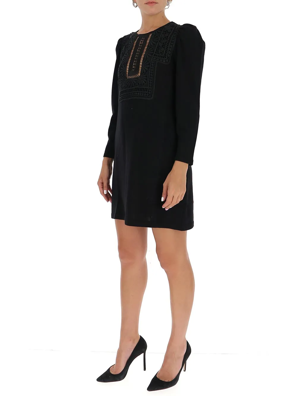 Alberta Ferretti Lace Front Mini Dress