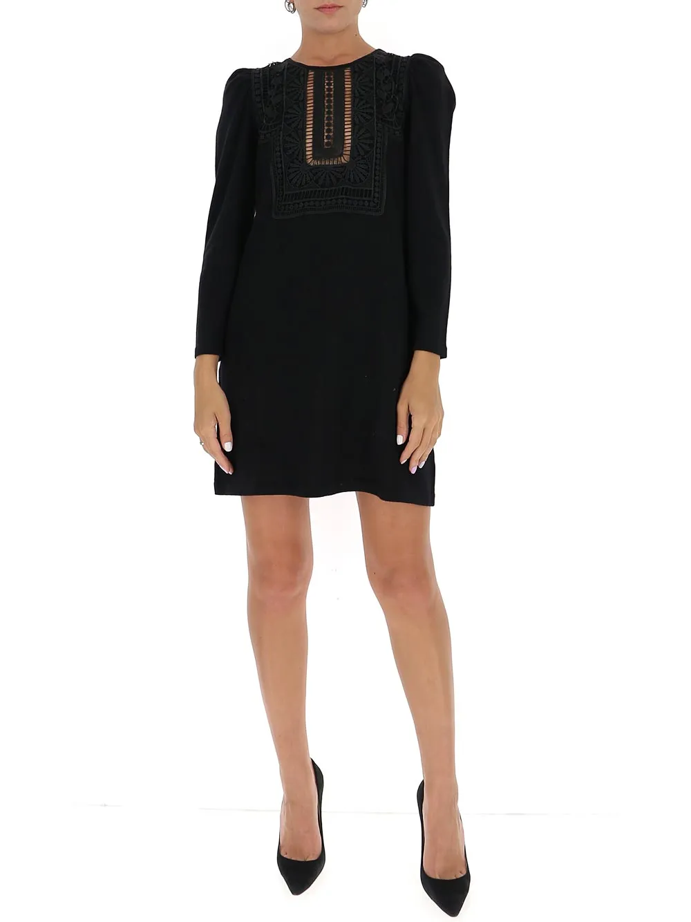 Alberta Ferretti Lace Front Mini Dress