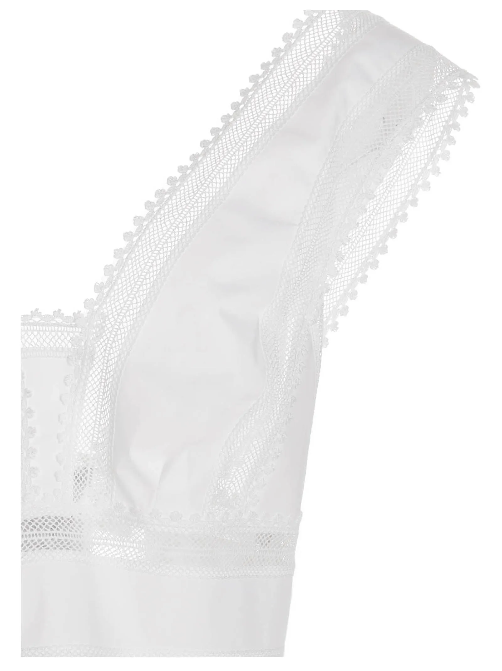 Alberta Ferretti V-Neck Lace-Detailed Cropped Top