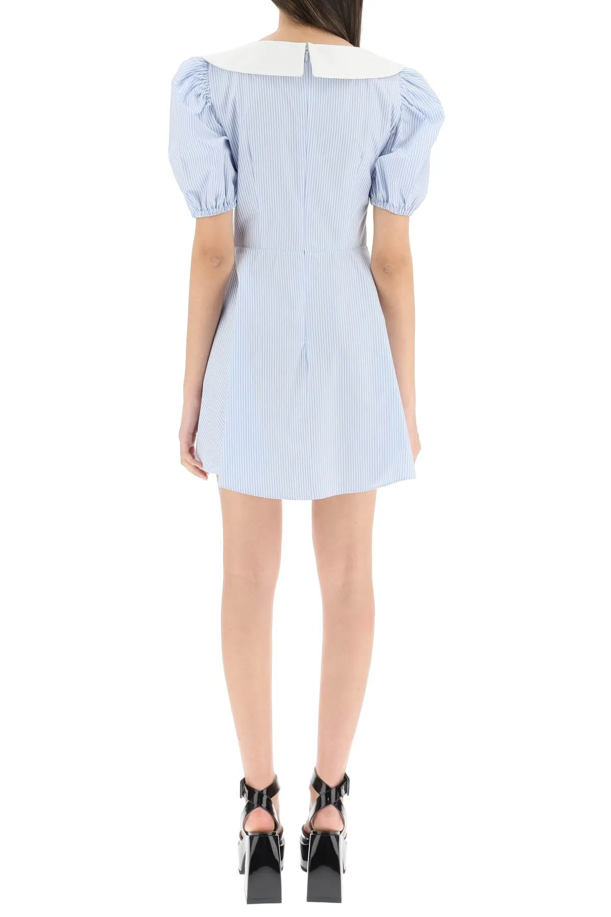 Alessandra Rich Bow Detailed Striped Mini Dress