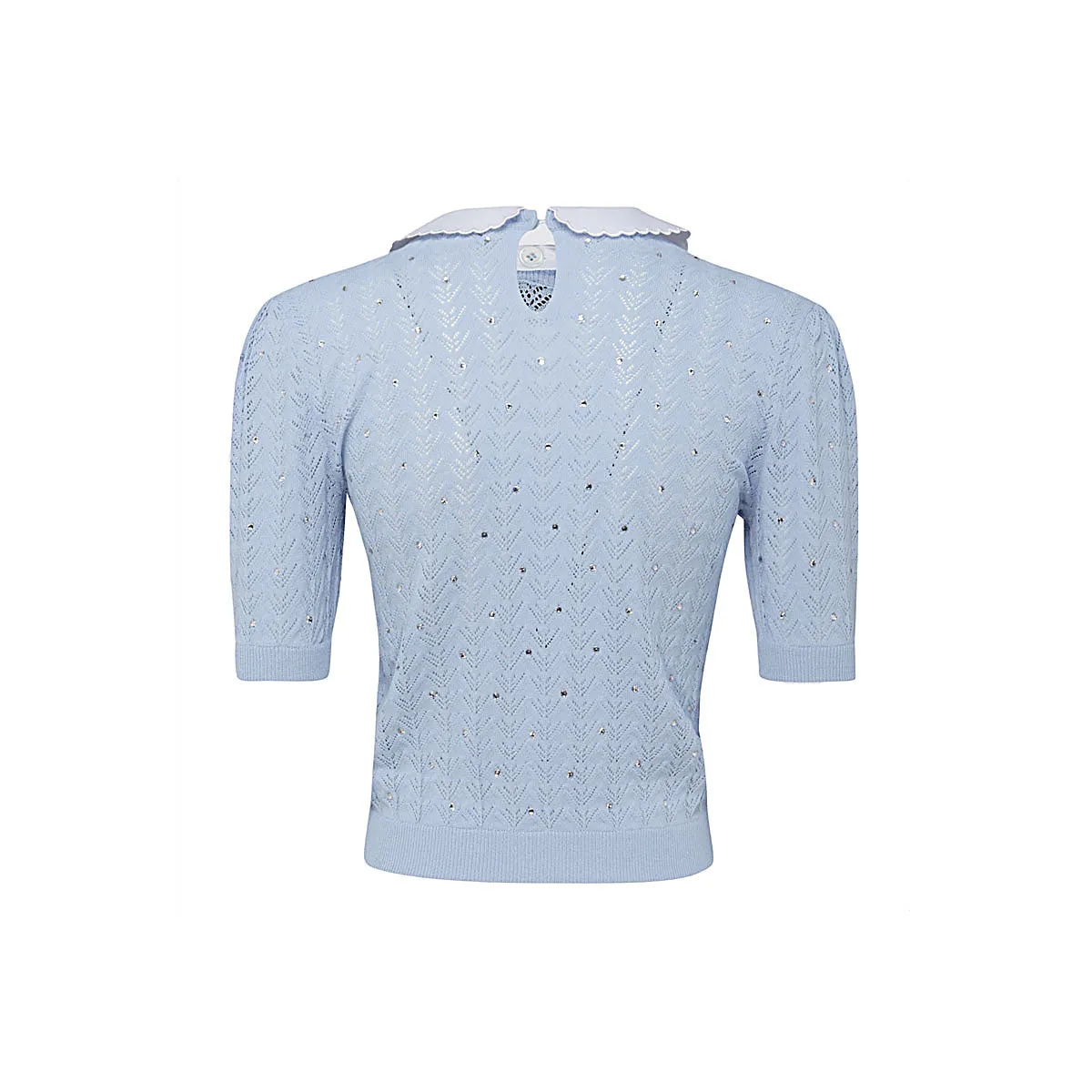 Alessandra Rich Rhinestone Embellished Bow Detailed Top