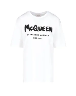 Alexander McQueen Logo Printed Crewneck T-Shirt