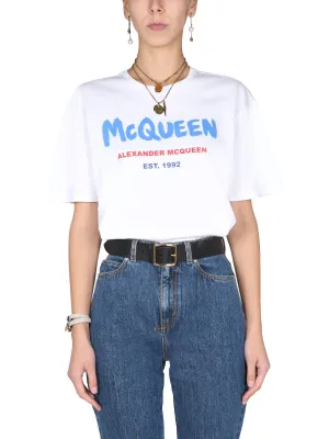 Alexander McQueen Logo Printed Crewneck T-Shirt