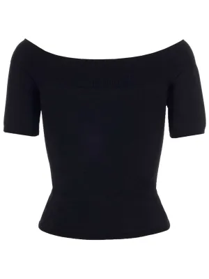 Alexander McQueen Off Shoulder Short-Sleeve Top