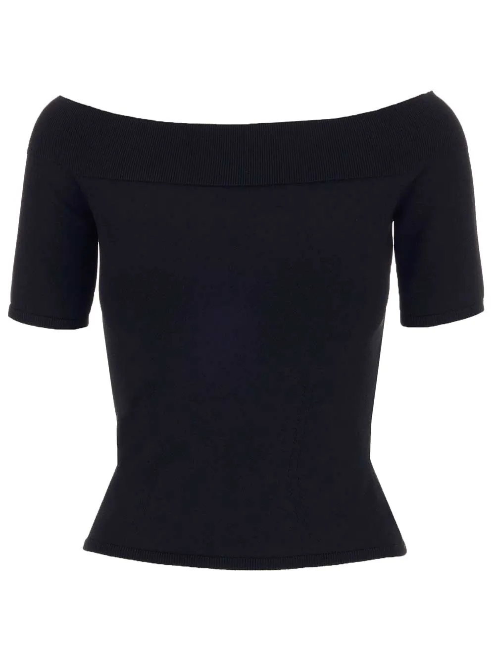 Alexander McQueen Off Shoulder Short-Sleeve Top