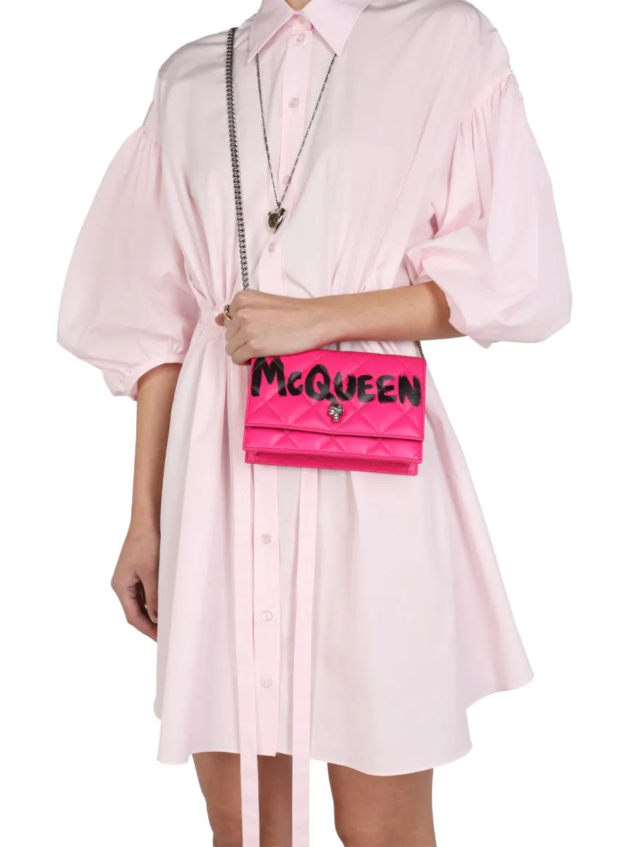Alexander McQueen Puff-Sleeved Drawstring Mini Shirt Dress