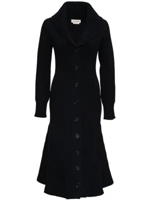 Alexander McQueen Ribbed Knitted V-Neck Dress