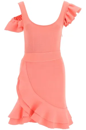 Alexander McQueen Ruffled Cut-Out Mini Dress