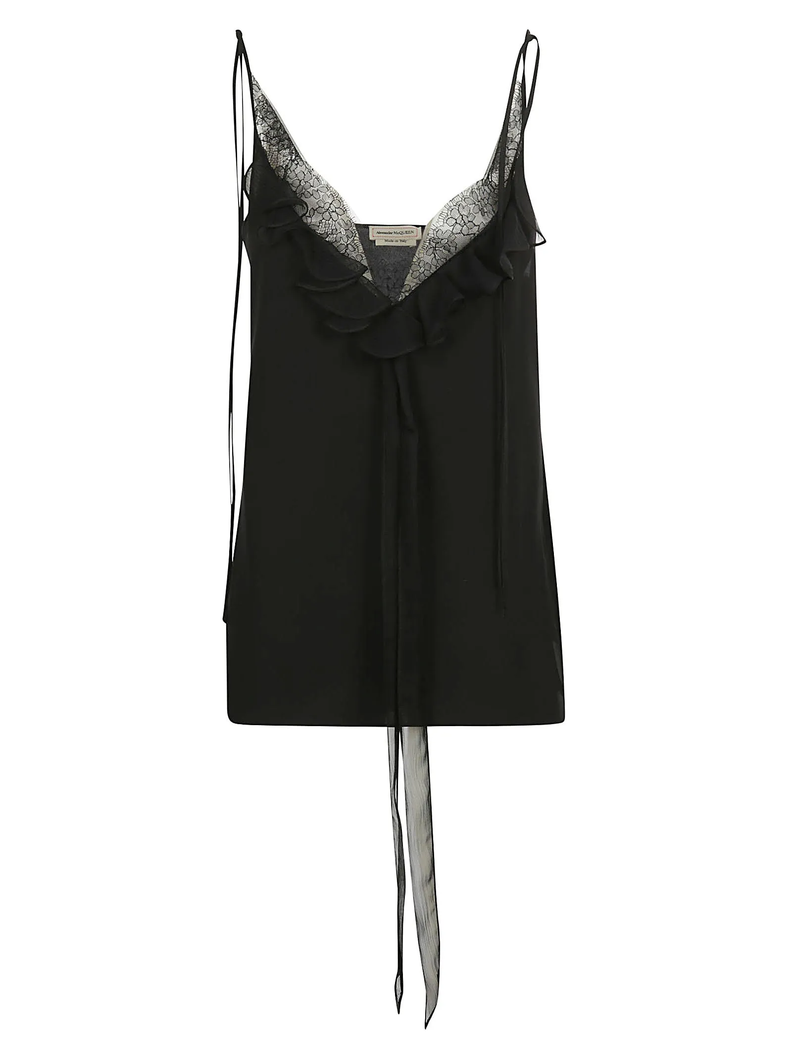 Alexander McQueen V-Neck Lace Detailed Vest Top