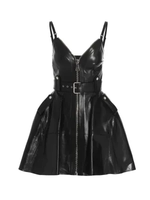 Alexander McQueen Zipped Flared Sleeveless Mini Dress