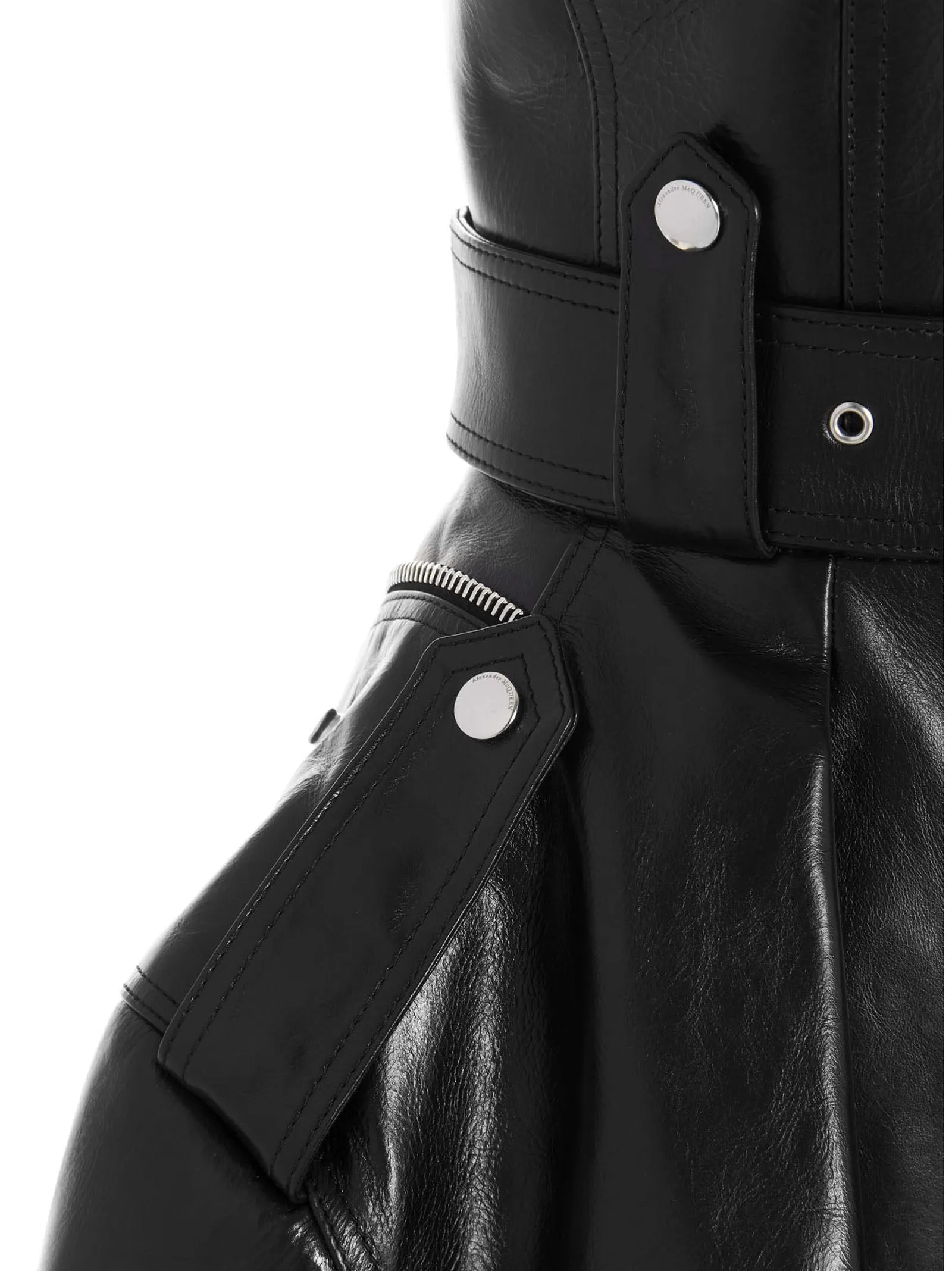 Alexander McQueen Zipped Flared Sleeveless Mini Dress