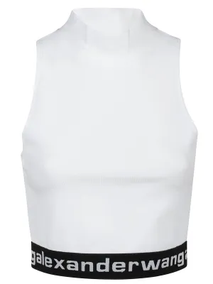 Alexander Wang Logo Band Cropped Sleeveless Top