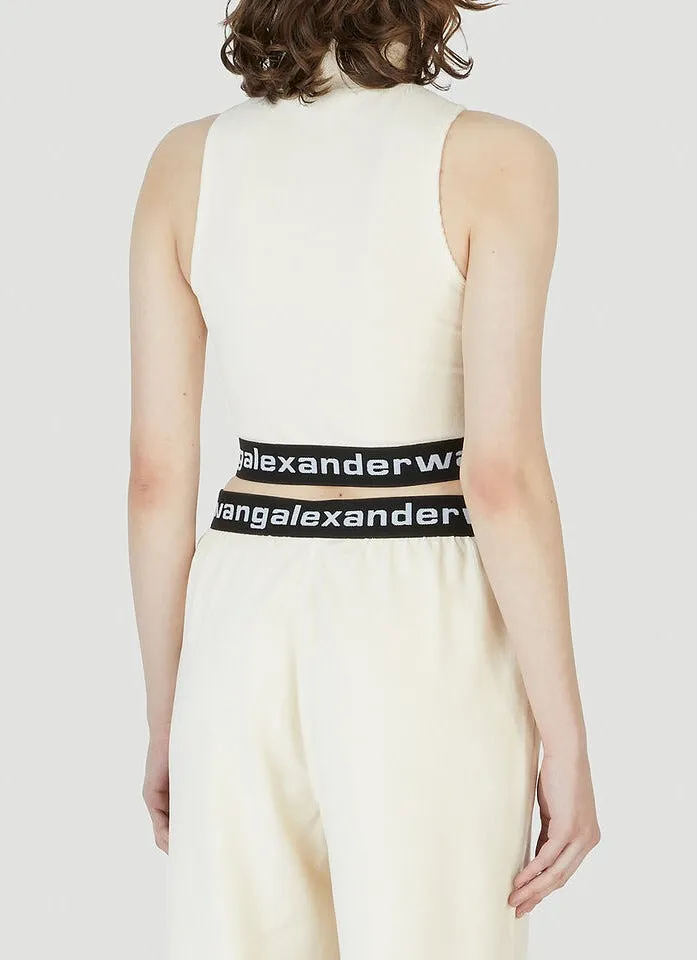 Alexander Wang Logo Band Cropped Sleeveless Top