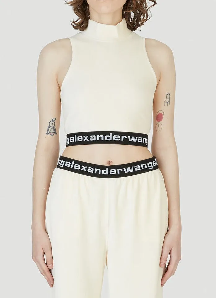 Alexander Wang Logo Band Cropped Sleeveless Top
