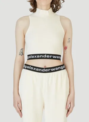 Alexander Wang Logo Band Cropped Sleeveless Top