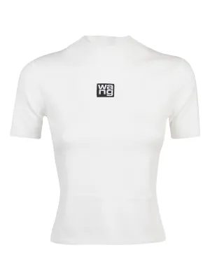 Alexander Wang Logo Patch Mock Neck Knitted Top