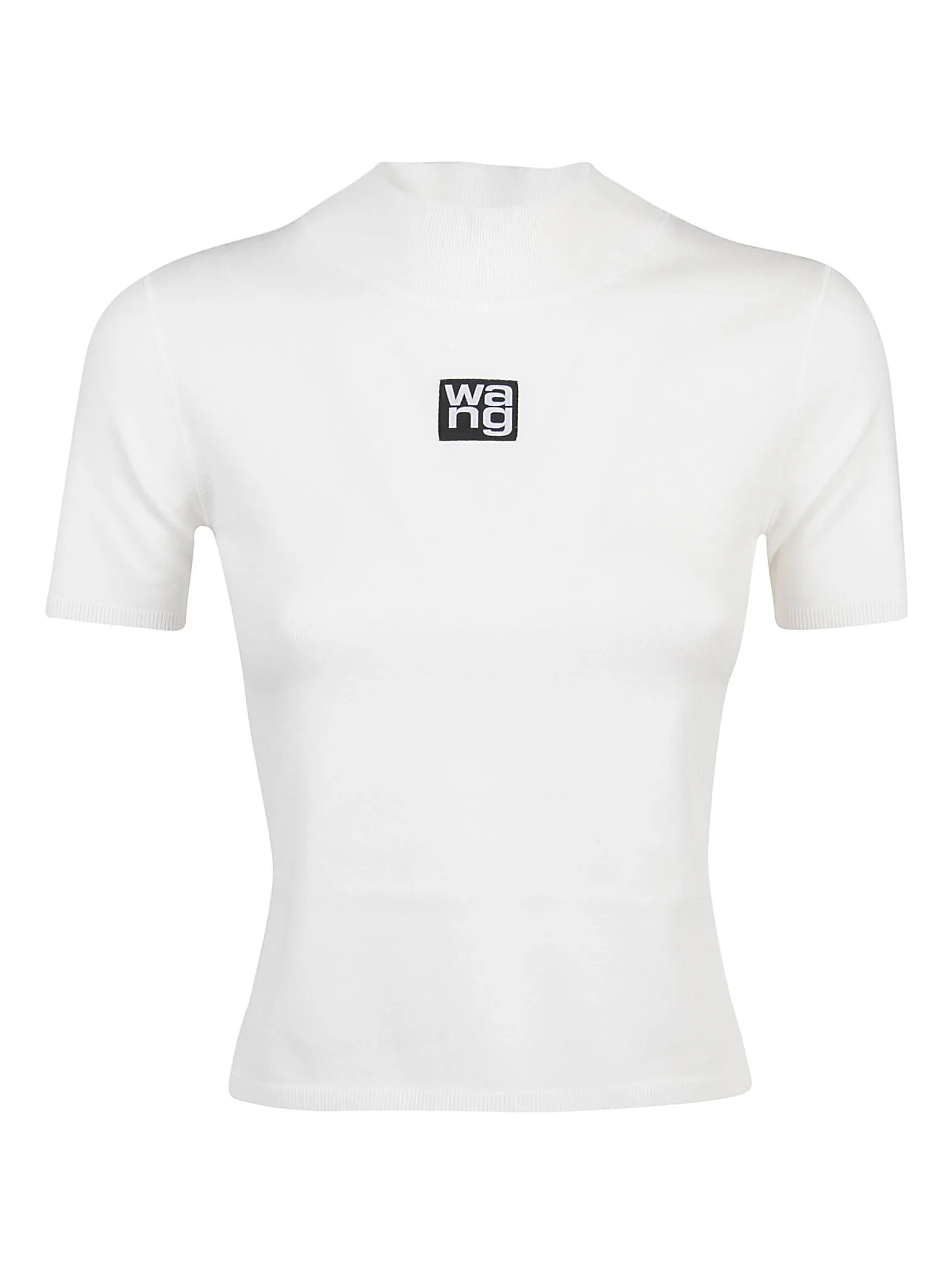 Alexander Wang Logo Patch Mock Neck Knitted Top