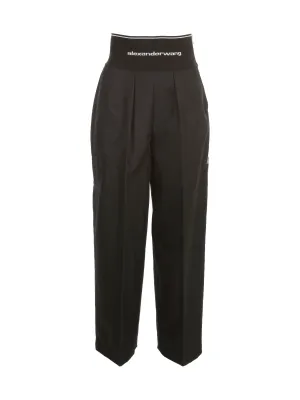 Alexander Wang Logo Waistband Wide-Leg Pants