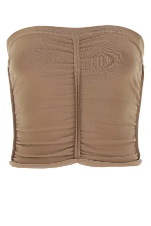 Alexander Wang Ruched Strapless Cropped Top