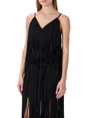 Alexandre Vauthier V-Neck Spaghetti Strap Fringed Top