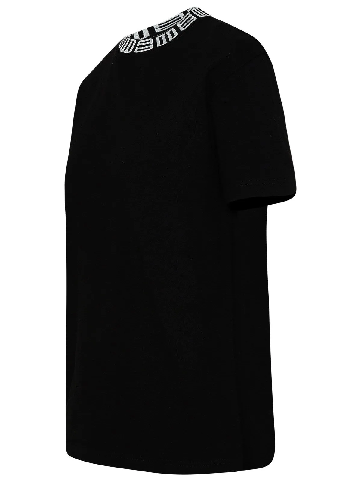 Ambush Monogram Ribbed-Collar Short-Sleeved T-Shirt