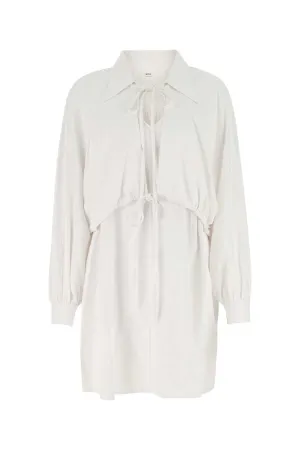 AMI Bow Detailed V-Neck Mini Dress