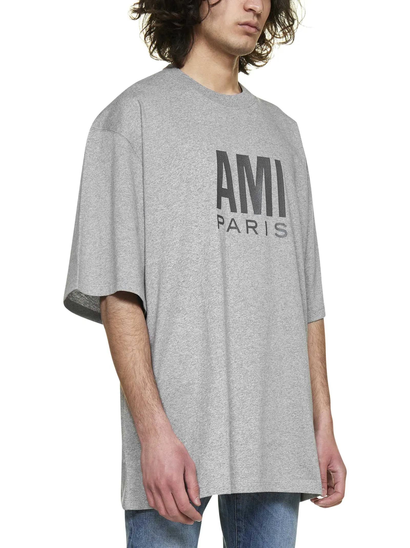 AMI Logo Printed Crewneck T-Shirt