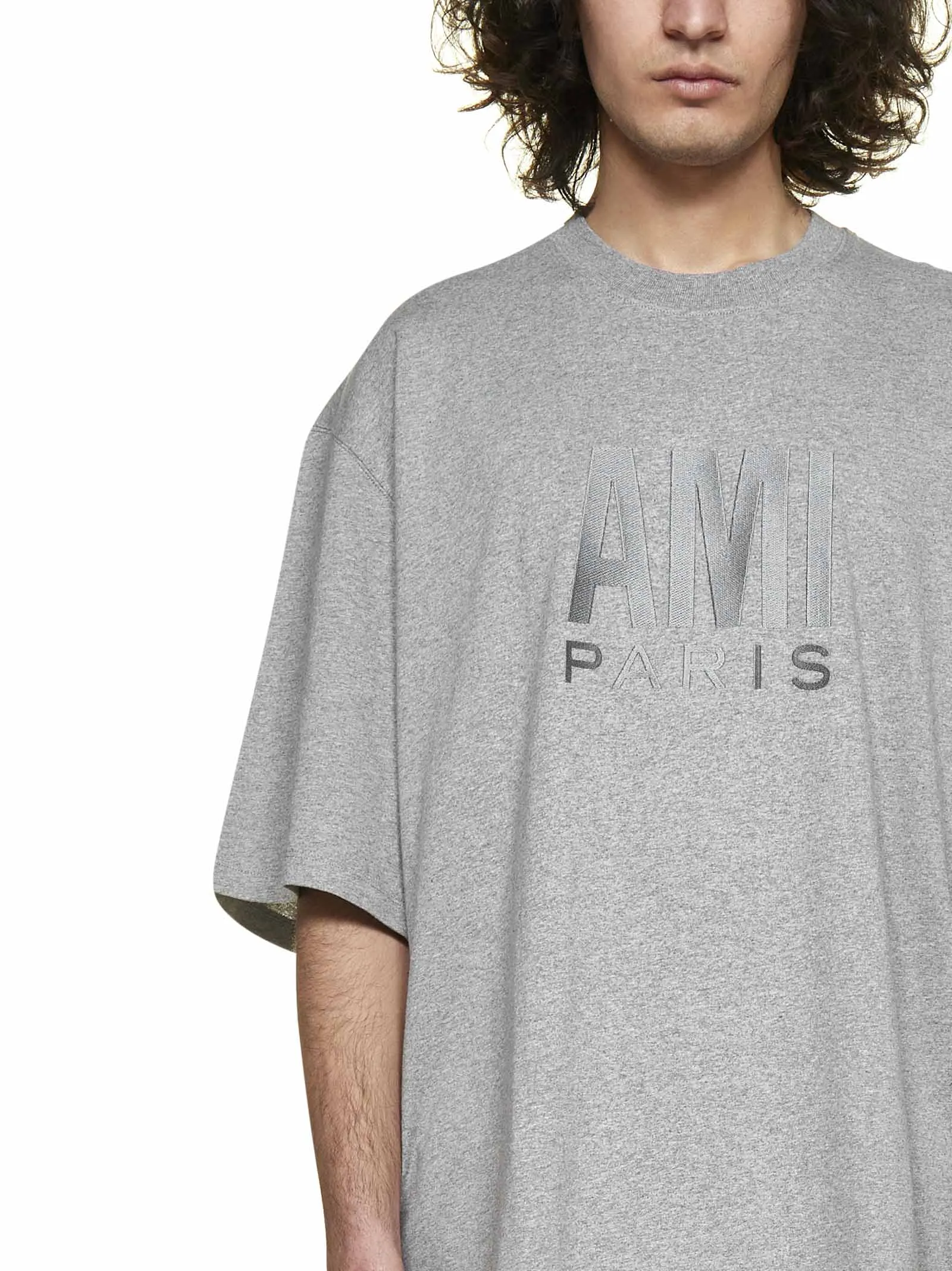 AMI Logo Printed Crewneck T-Shirt
