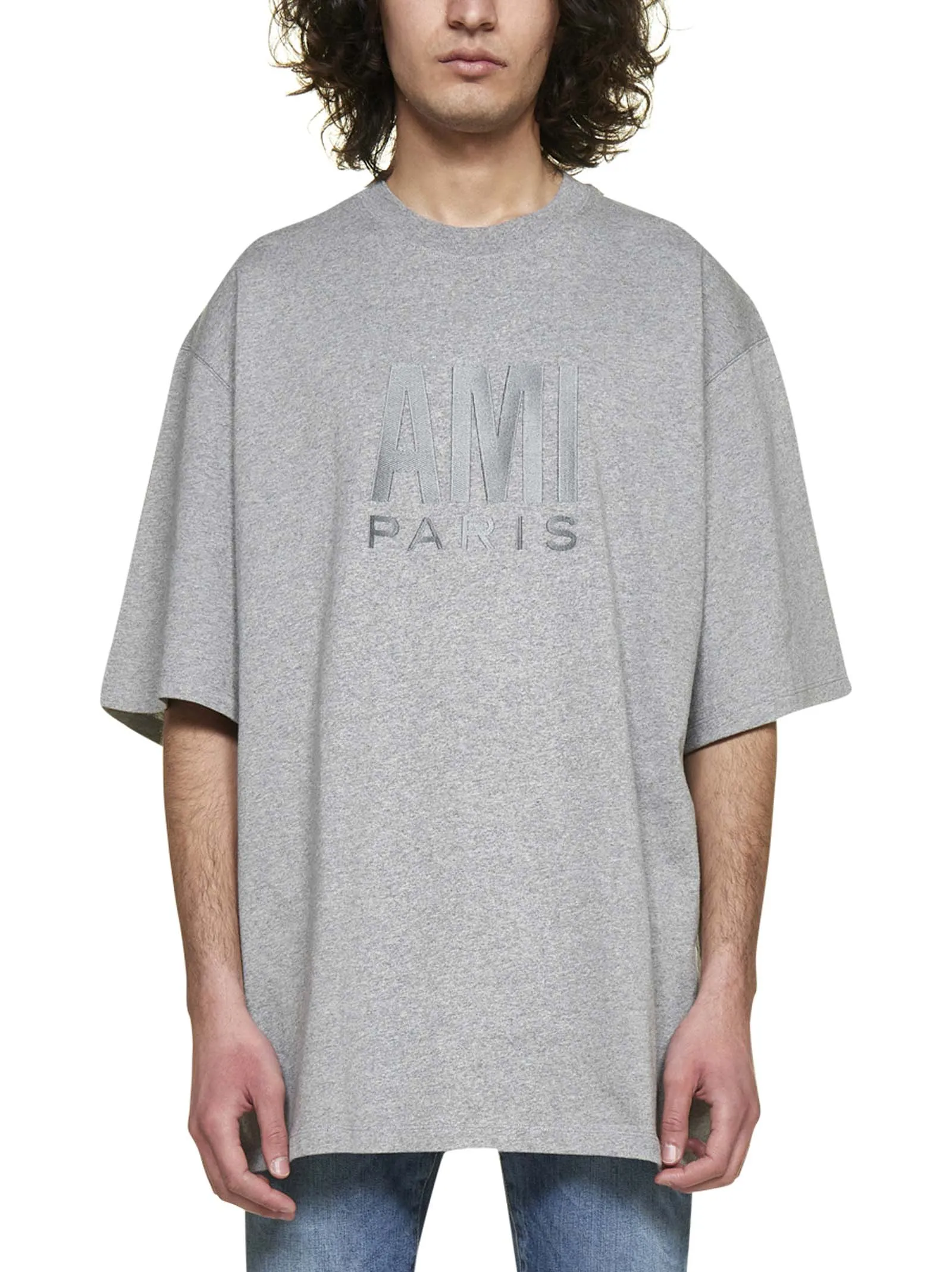 AMI Logo Printed Crewneck T-Shirt