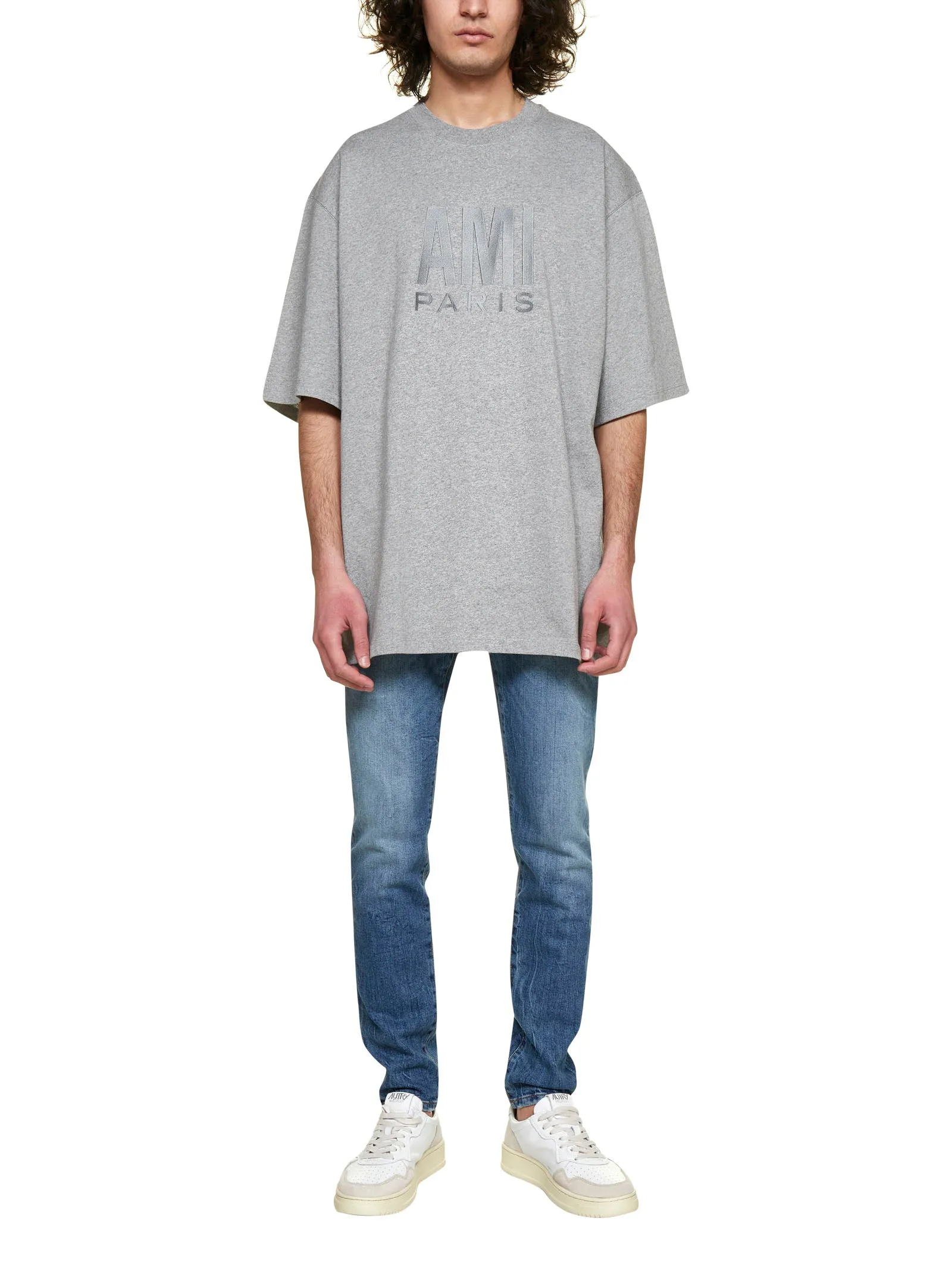 AMI Logo Printed Crewneck T-Shirt