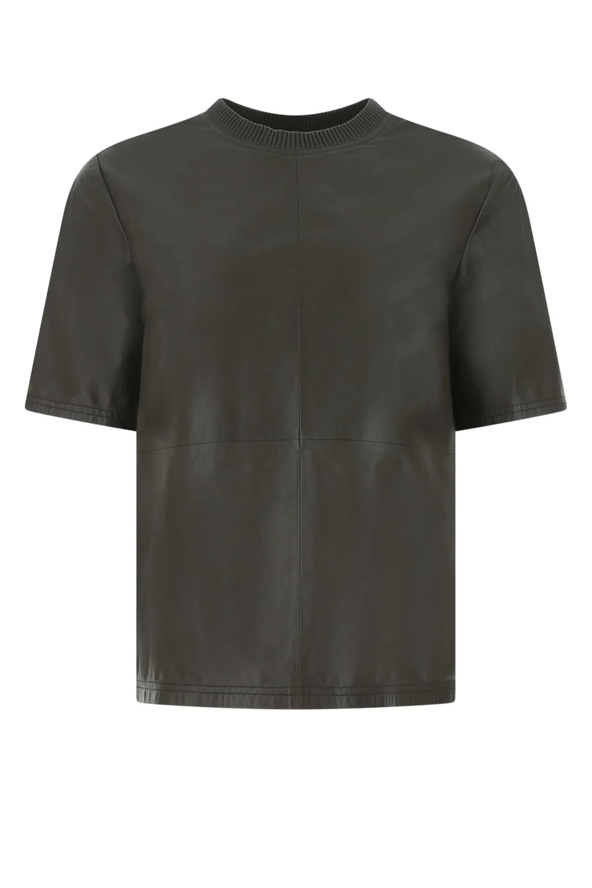 Amiri Crewneck Short-Sleeved Leather T-Shirt