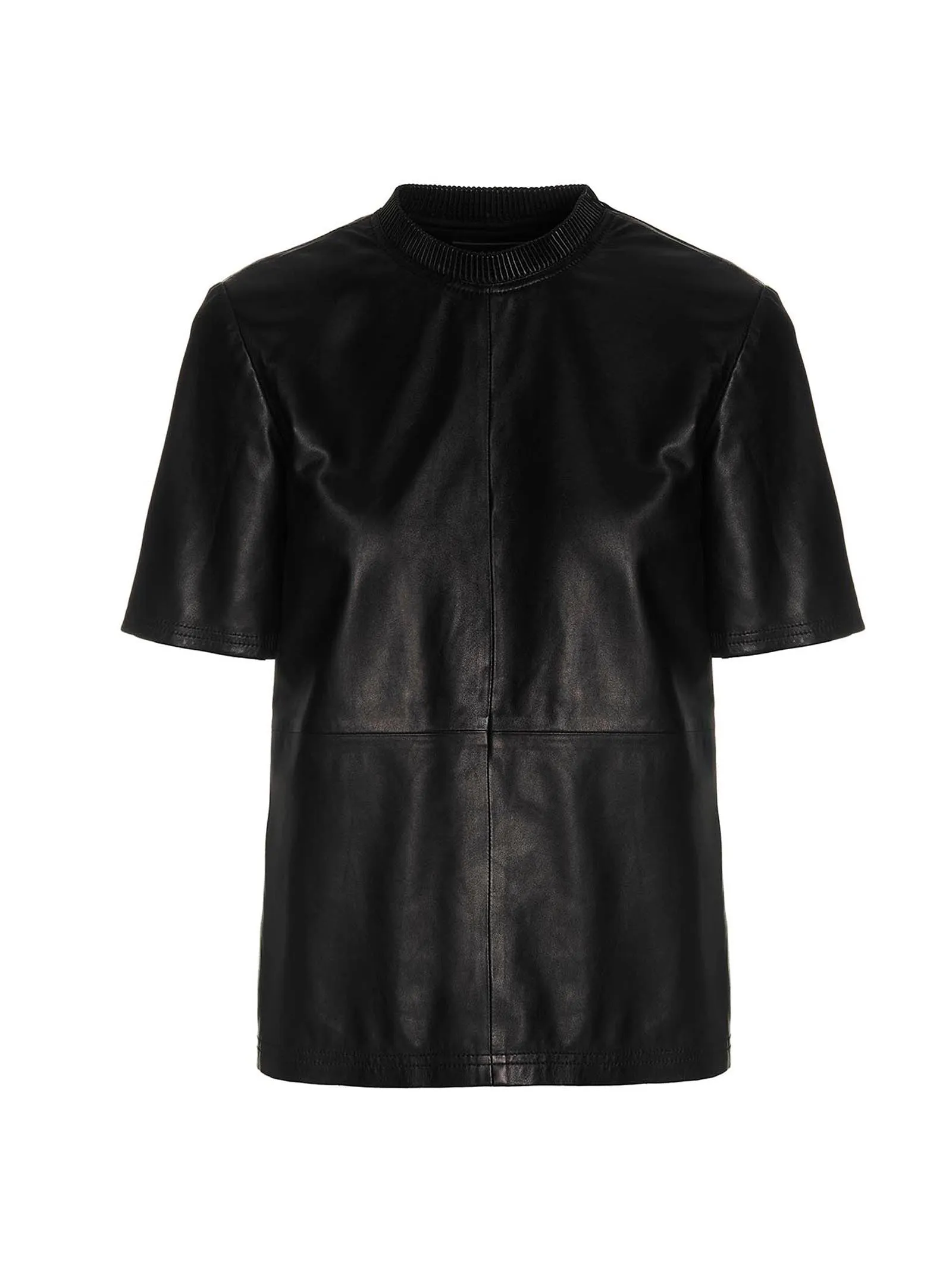 Amiri Crewneck Short-Sleeved Leather T-Shirt