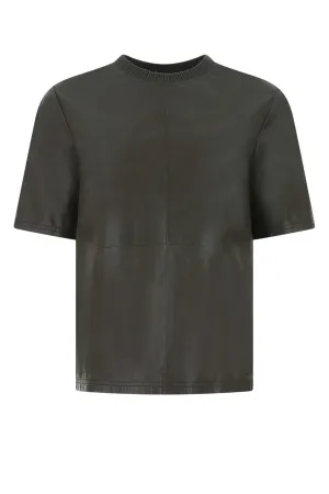 Amiri Crewneck Short-Sleeved Leather T-Shirt