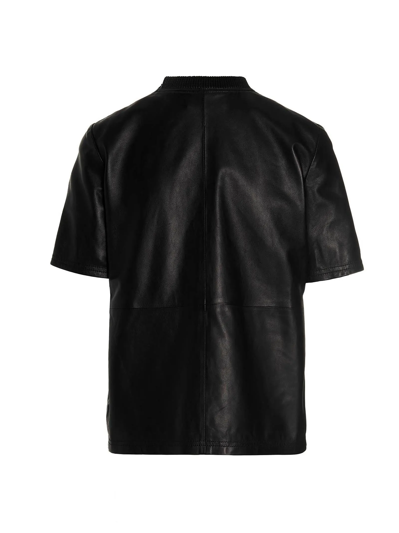 Amiri Crewneck Short-Sleeved Leather T-Shirt