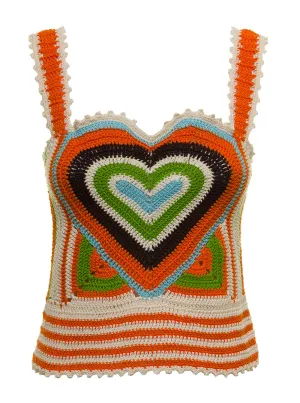 Andersson Bell Lover Riri Crochet Heart Knitted Tank Top