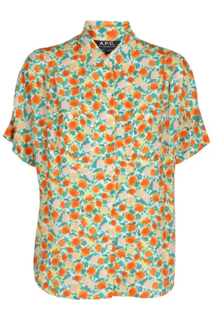 A.P.C. Allover Floral Printed Short-Sleeved T-Shirt
