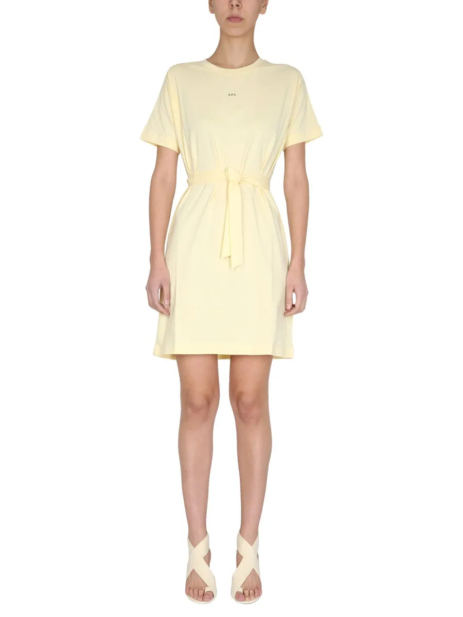 A.P.C. Logo Printed Crewneck T-Shirt Dress