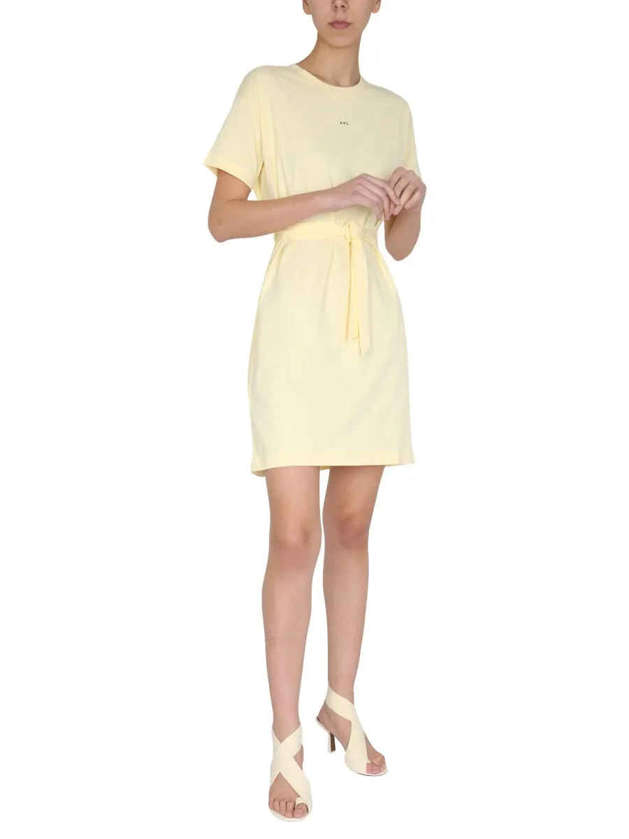 A.P.C. Logo Printed Crewneck T-Shirt Dress
