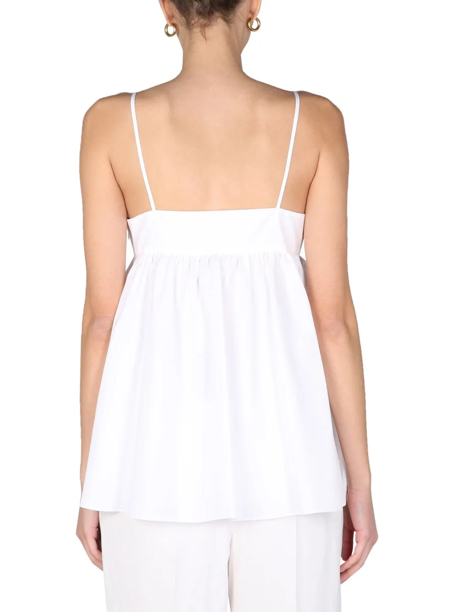 Aspesi Ruffle Detailed V-Neck Top