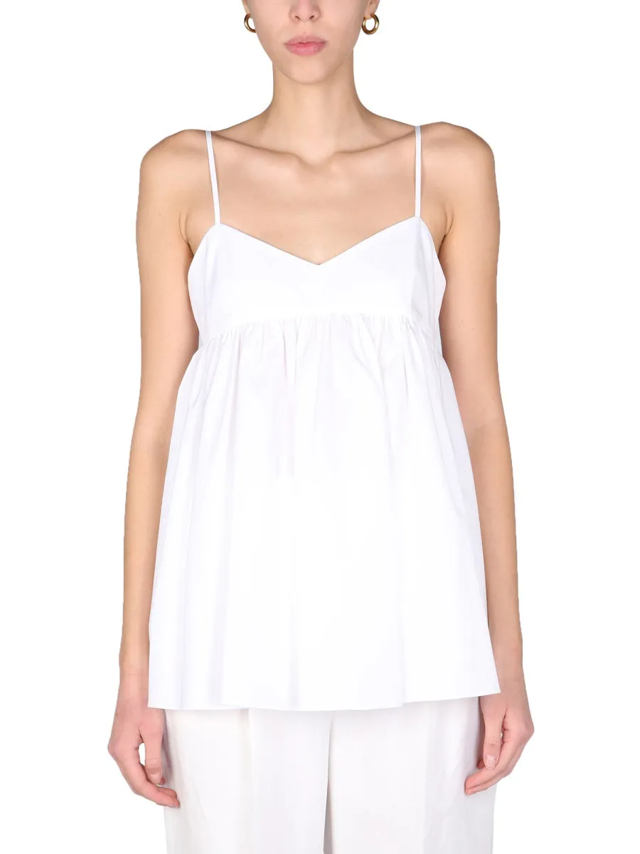 Aspesi Ruffle Detailed V-Neck Top