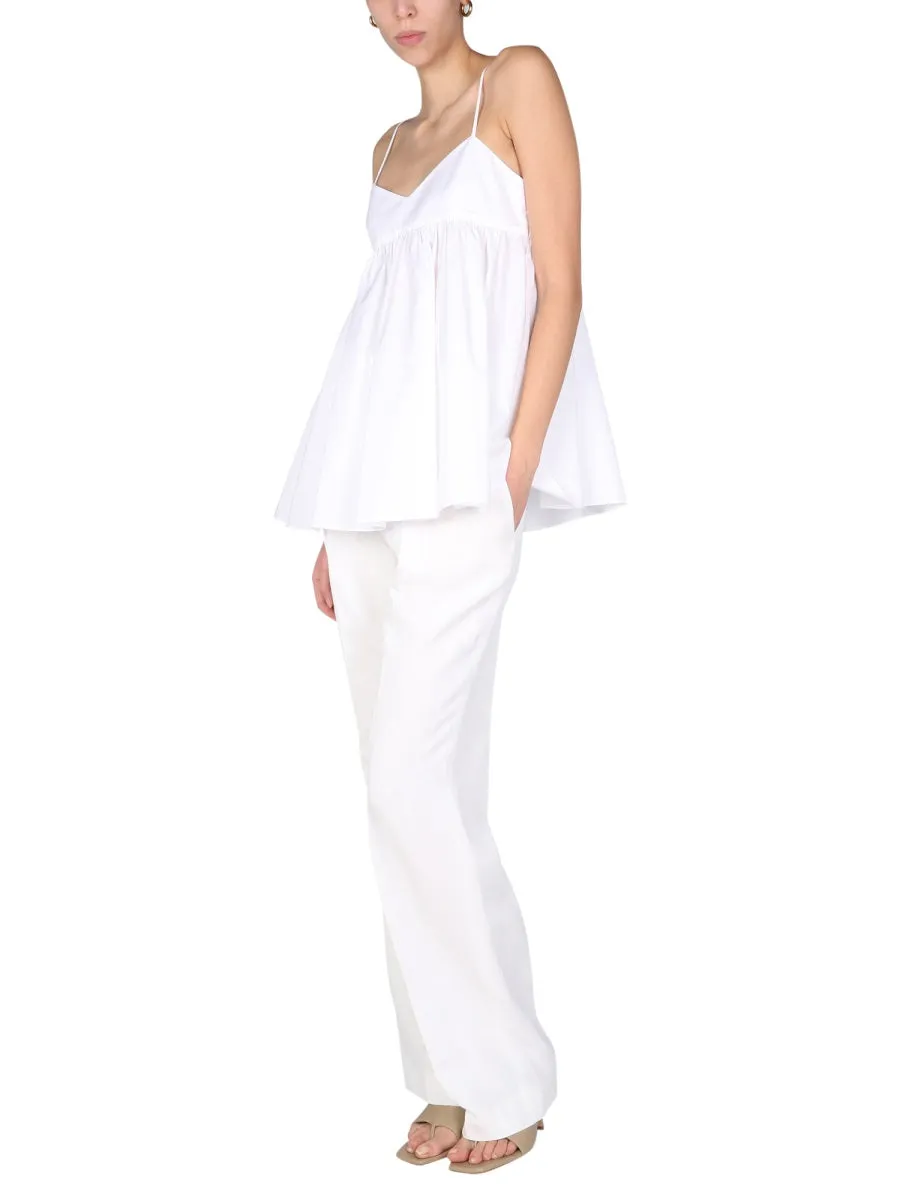 Aspesi Ruffle Detailed V-Neck Top