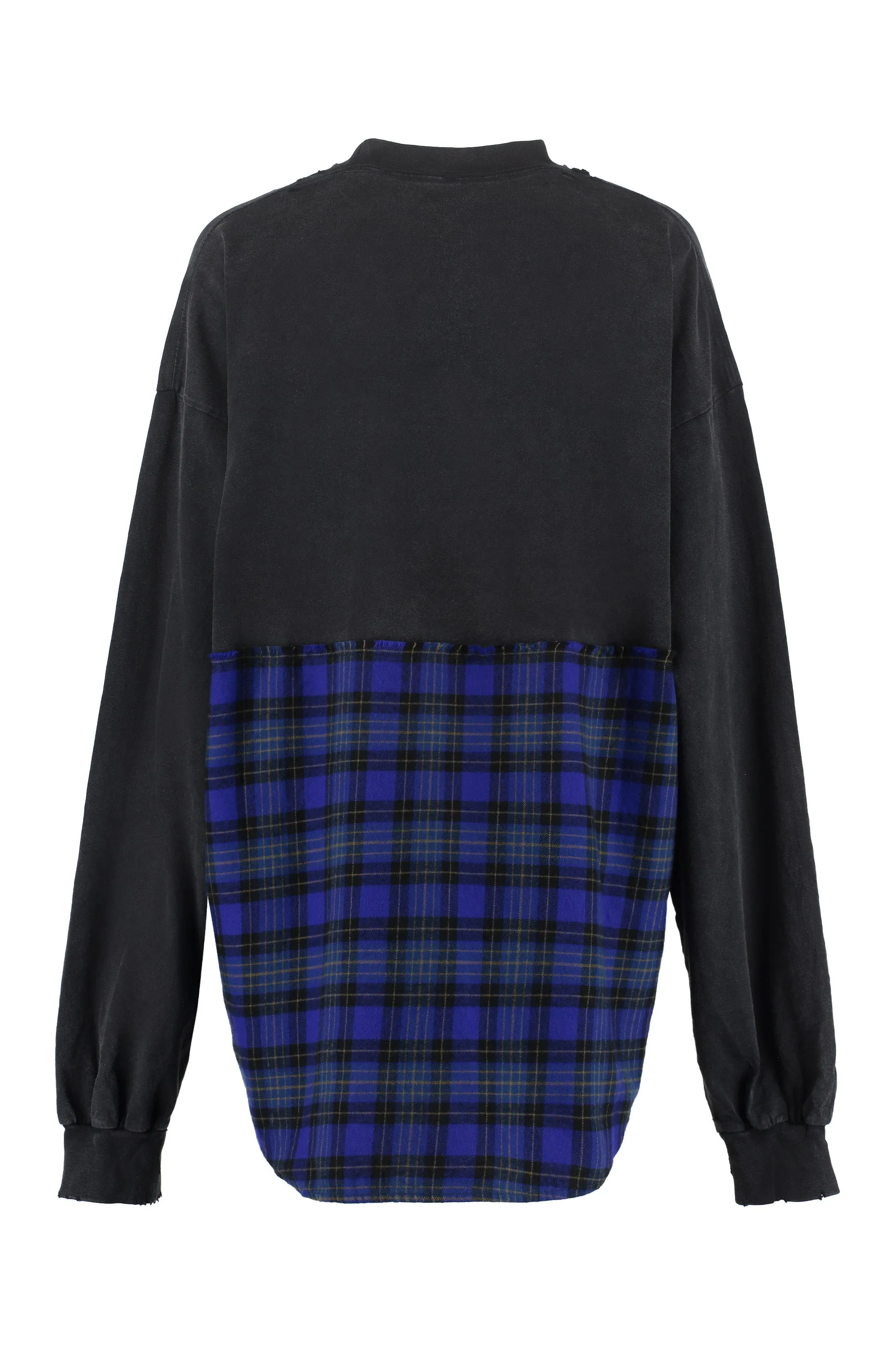 Balenciaga Check Detailed Long-Sleeved T-Shirt