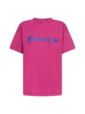 Balenciaga Logo Printed Medium Fit T-Shirt