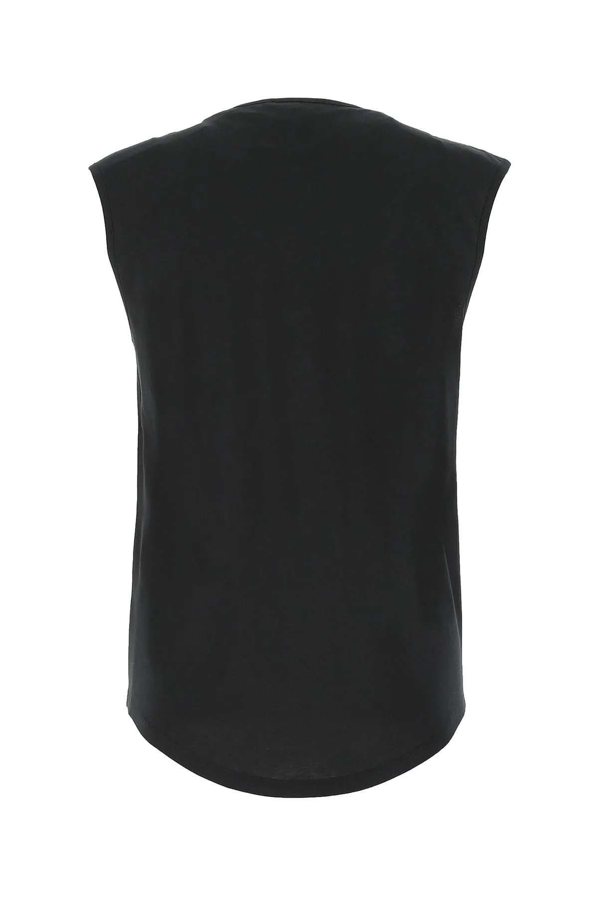 Balmain Logo Print Round Neck Sleeveless Top
