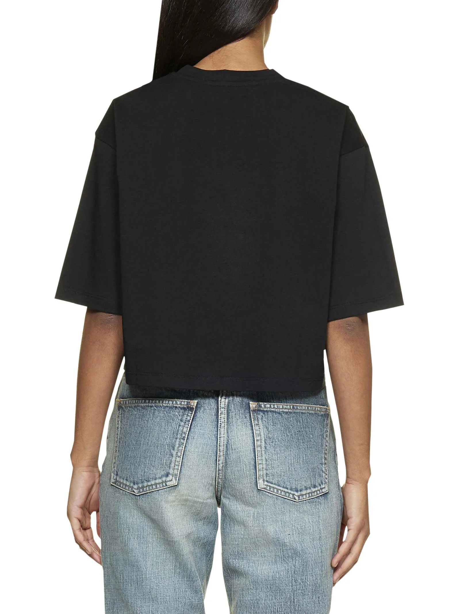 Balmain Logo Printed Cropped T-Shirt