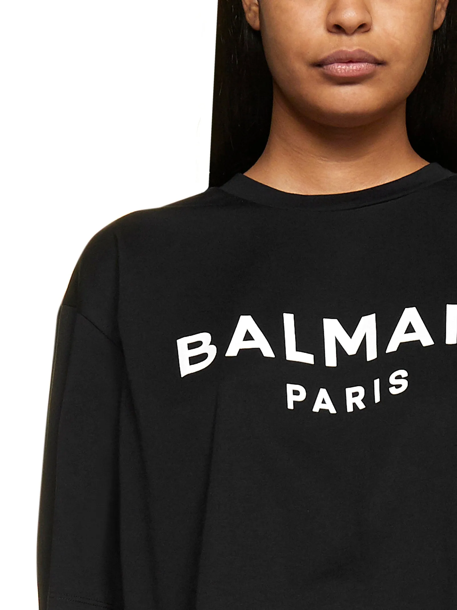 Balmain Logo Printed Cropped T-Shirt