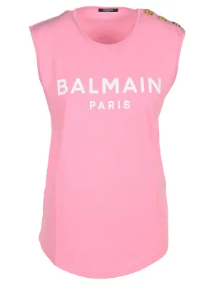 Balmain Logo Printed Tank Top