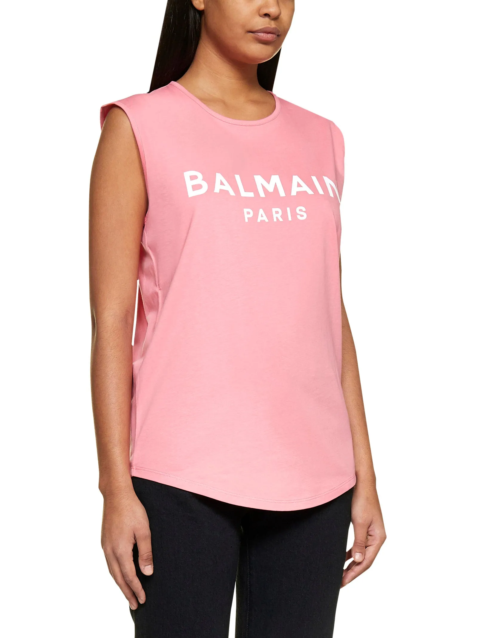 Balmain Sleeveless Logo Printed Tank Top